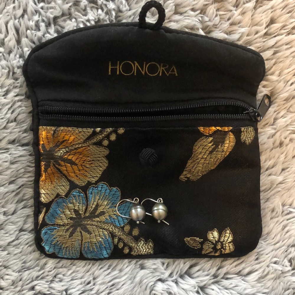 NWT Honora Gray Drop Pearl Earrings